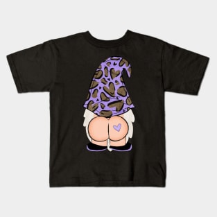 Valentine's Day 2024 Gnome Butt Cute Gnome Leopard Kids T-Shirt